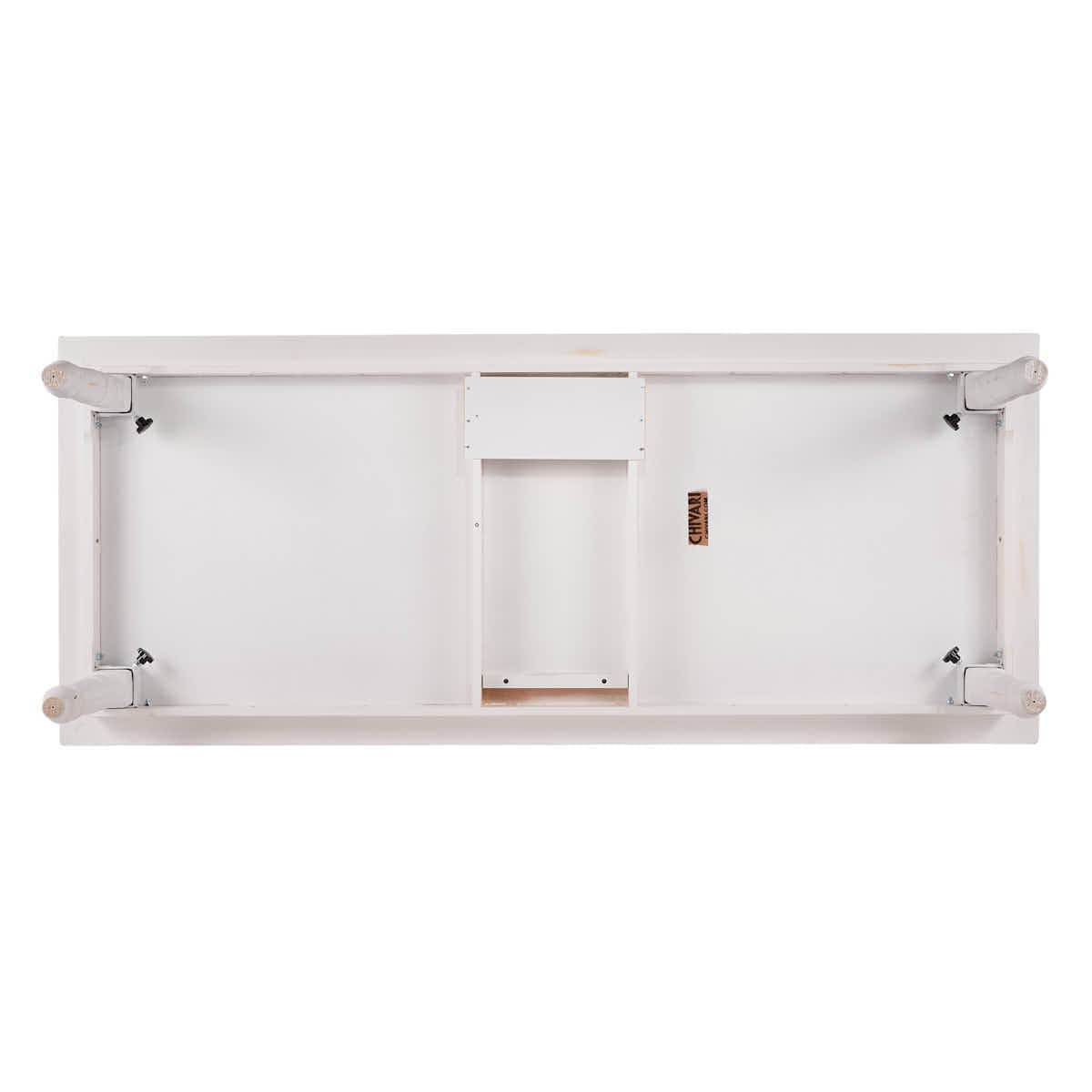 Chivari White Distressed 96" x 40" (8 Foot) Rectangle Thin Fluted Leg Wood Farm Table TFRMPLRT9640-WHD-FL-AX