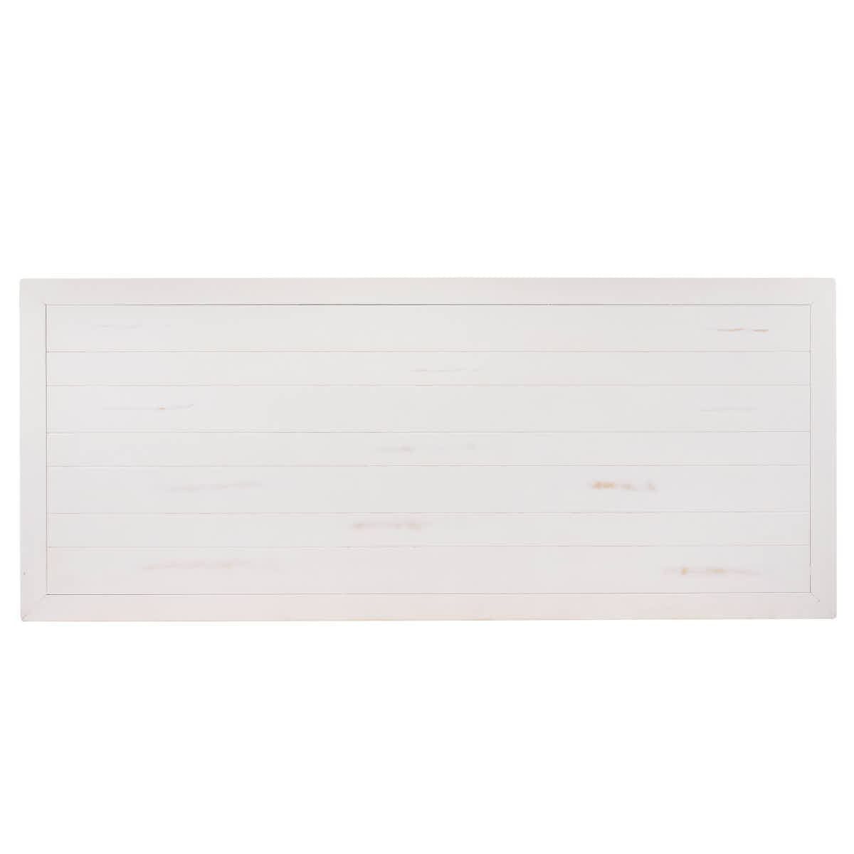 Chivari White Distressed 96" x 40" (8 Foot) Rectangle Thin Fluted Leg Wood Farm Table TFRMPLRT9640-WHD-FL-AX