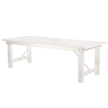 96" x 40" (8 Foot) White Distressed Rectangle Straight Leg Wood Farm Table