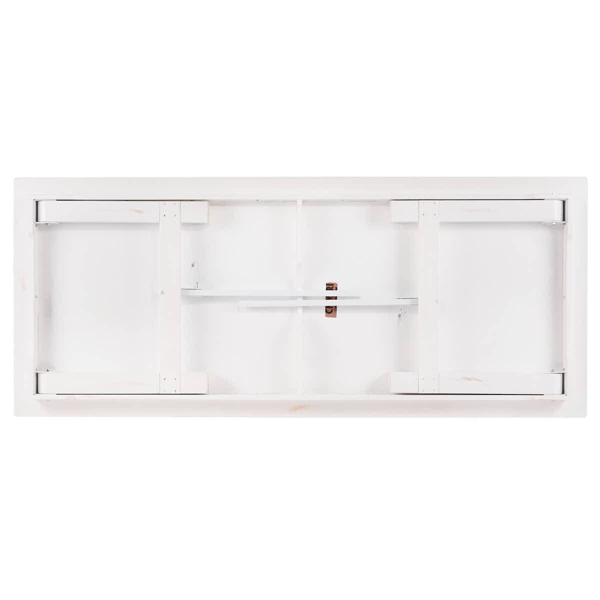Chivari White Distressed 96" x 40" (8 Foot) Rectangle Straight Leg Wood Farm Table TFRMPLRT9640-WHD-ST-AX