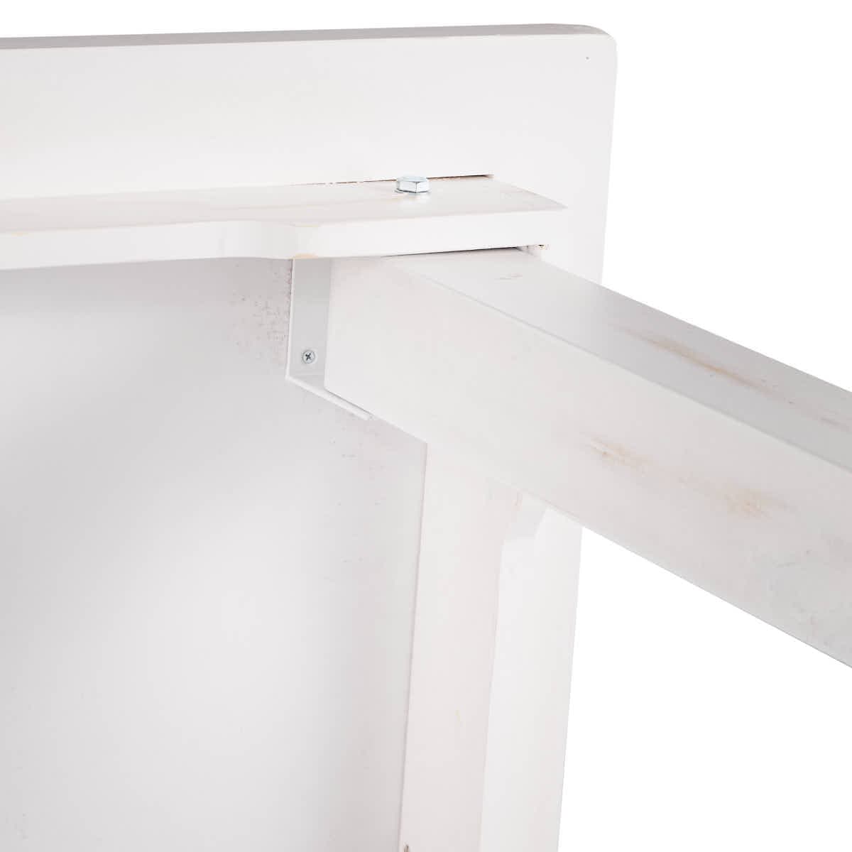 Chivari White Distressed 96" x 40" (8 Foot) Rectangle Straight Leg Wood Farm Table TFRMPLRT9640-WHD-ST-AX