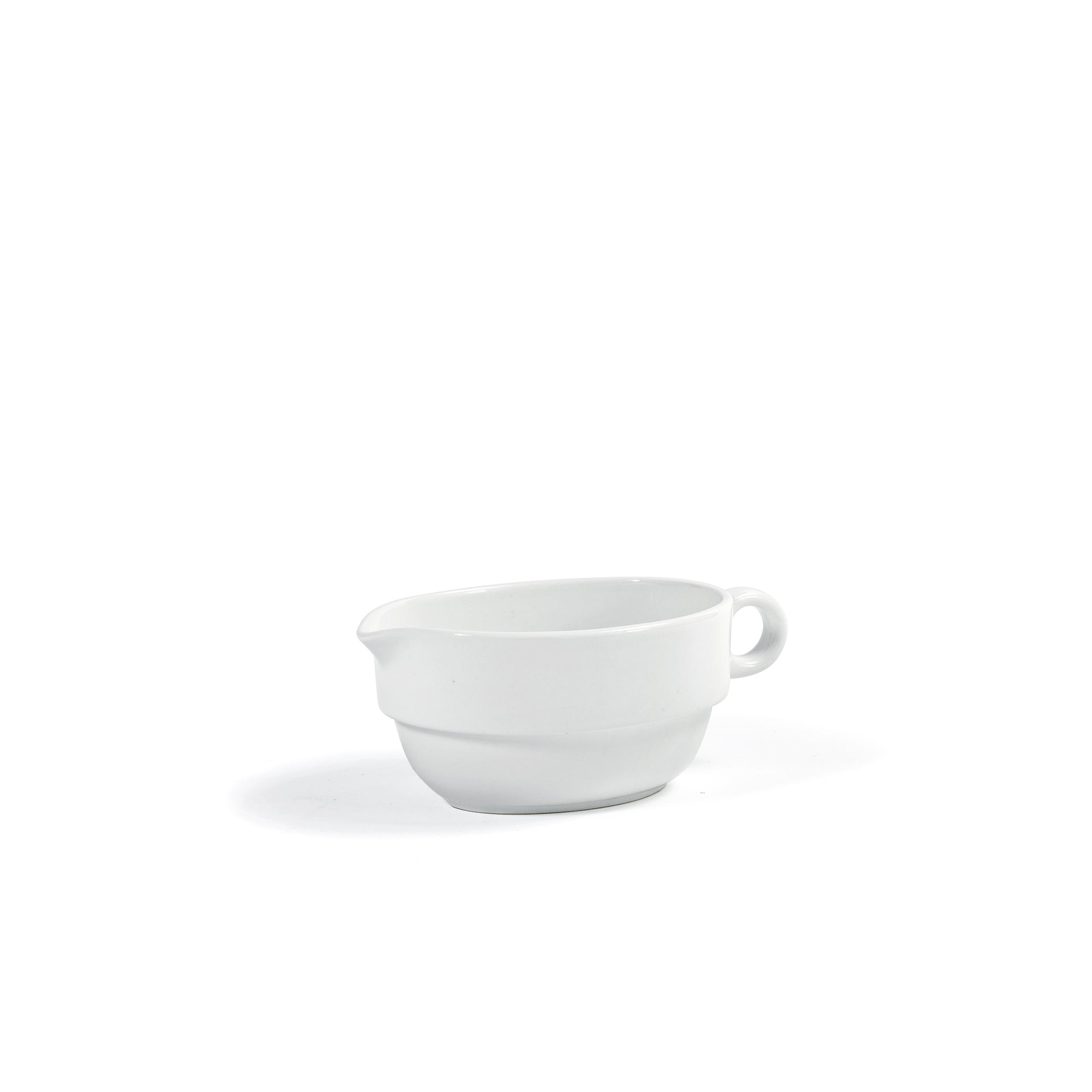 Front of the House FOH TGB003WHP21 Monaco 16 oz Superwhite Oval Porcelain Pourer - Case of 4 FOH-TGB003WHP21