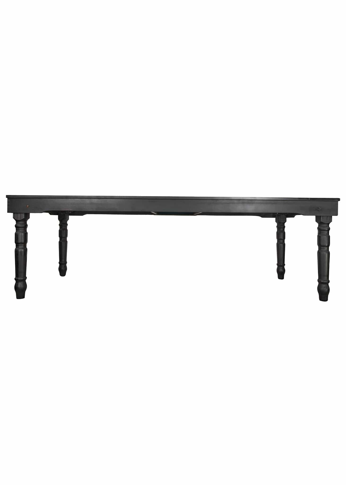 Chivari 96″ x 40″ (8 Foot) Black Rectangle Fluted Leg Wood Farm Table TFARMRT9640-BLACK-T-LEG-AX-T