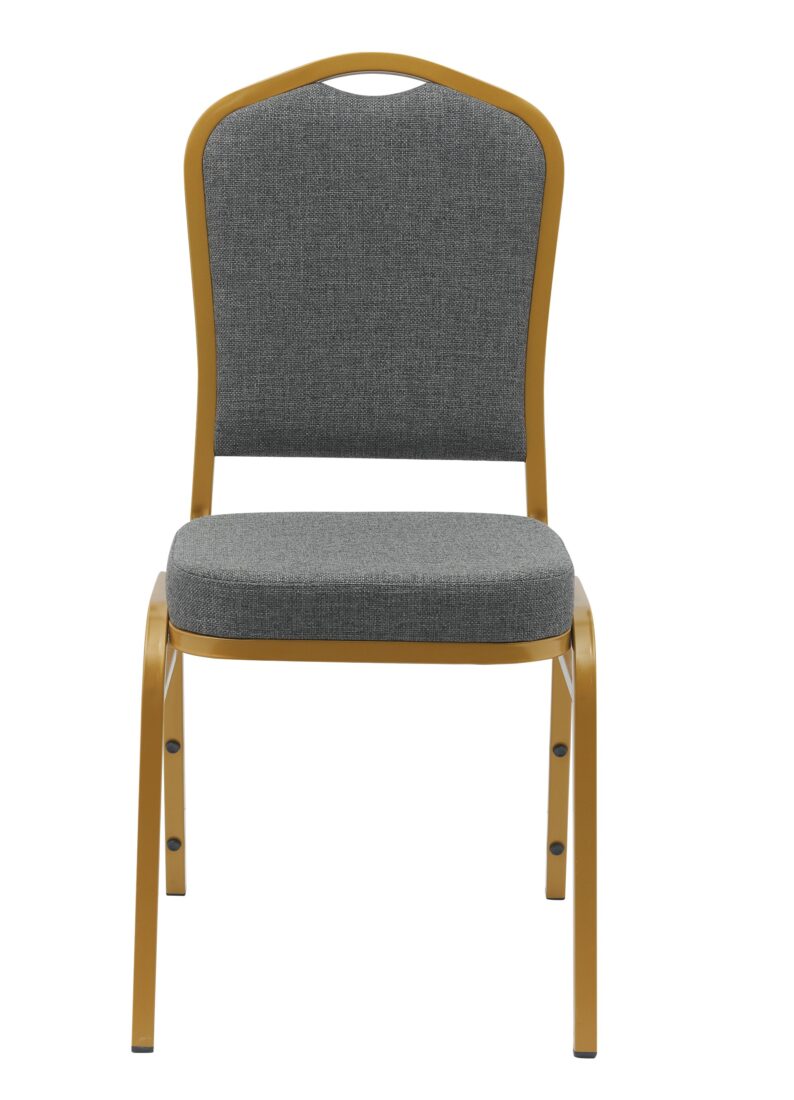 Charcoal Grey Fabric on Gold Frame Banquet Chair CQCFGG-ZF-T