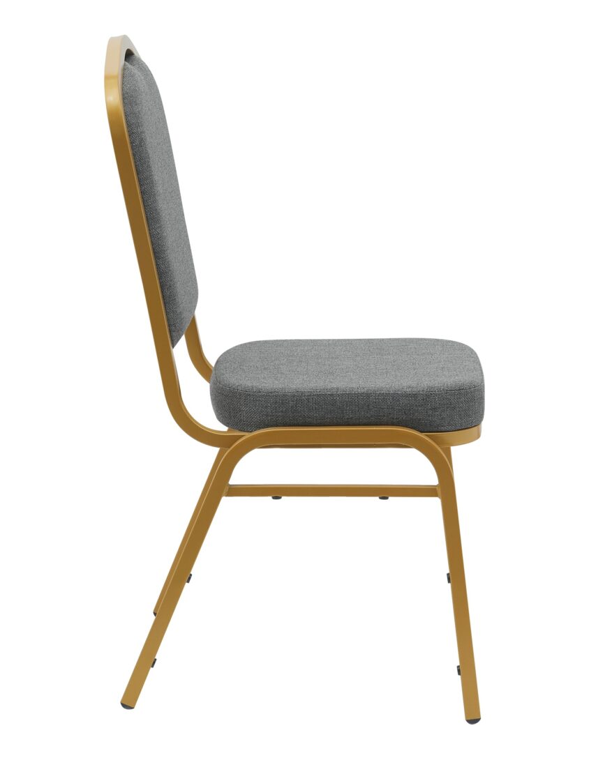 Charcoal Grey Fabric on Gold Frame Banquet Chair CQCFGG-ZF-T