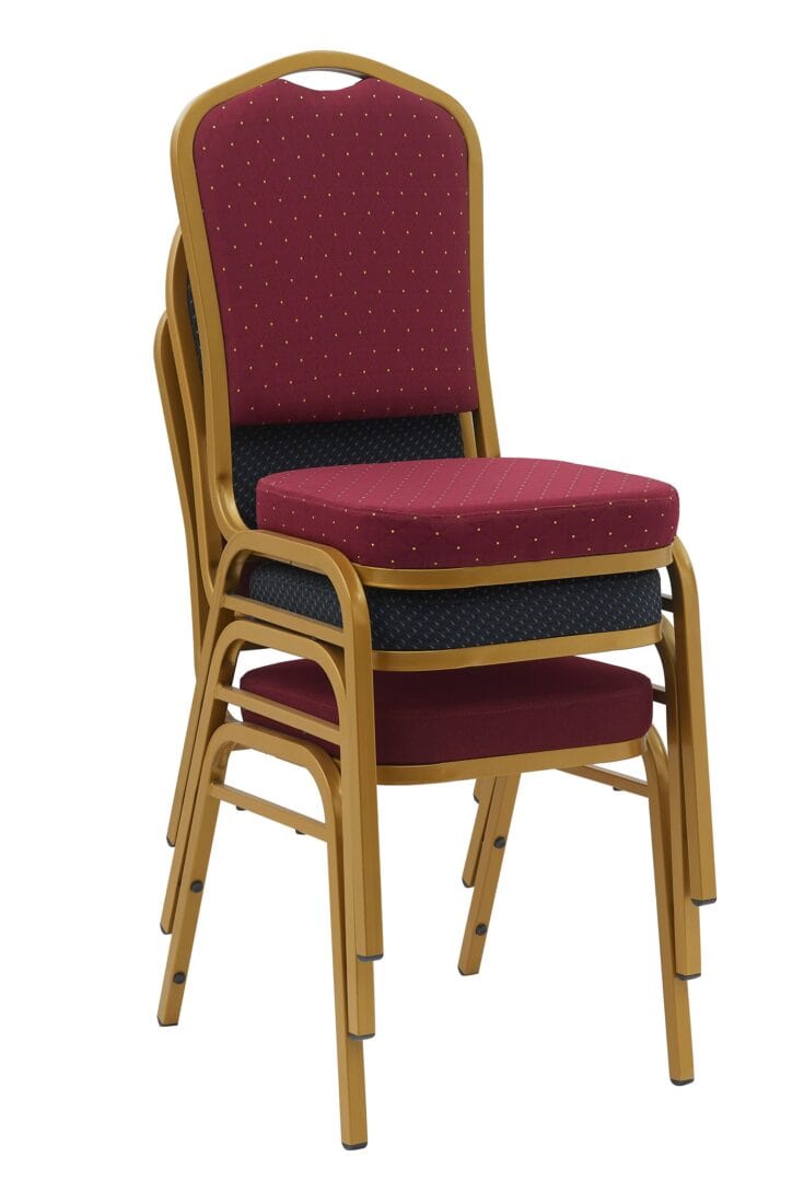 Chivari Charcoal Gray Fabric Silver Vein Steel Frame Crown Back Banquet Chair CQCFG-ZF-T