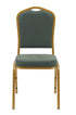 Chivari Green Fabric Pattern  Gold Frame Crown Back Banquet Chair CQCFGRP-ZF-T