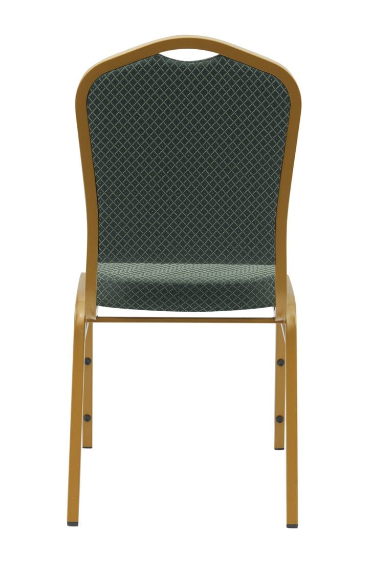 Chivari Green Fabric Pattern  Gold Frame Crown Back Banquet Chair CQCFGRP-ZF-T