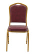 Chivari Burgundy Vinyl Gold Frame Crown Back Banquet Chair CQCVBUG-ZF-T