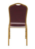 Chivari Burgundy Vinyl Gold Frame Crown Back Banquet Chair CQCVBUG-ZF-T
