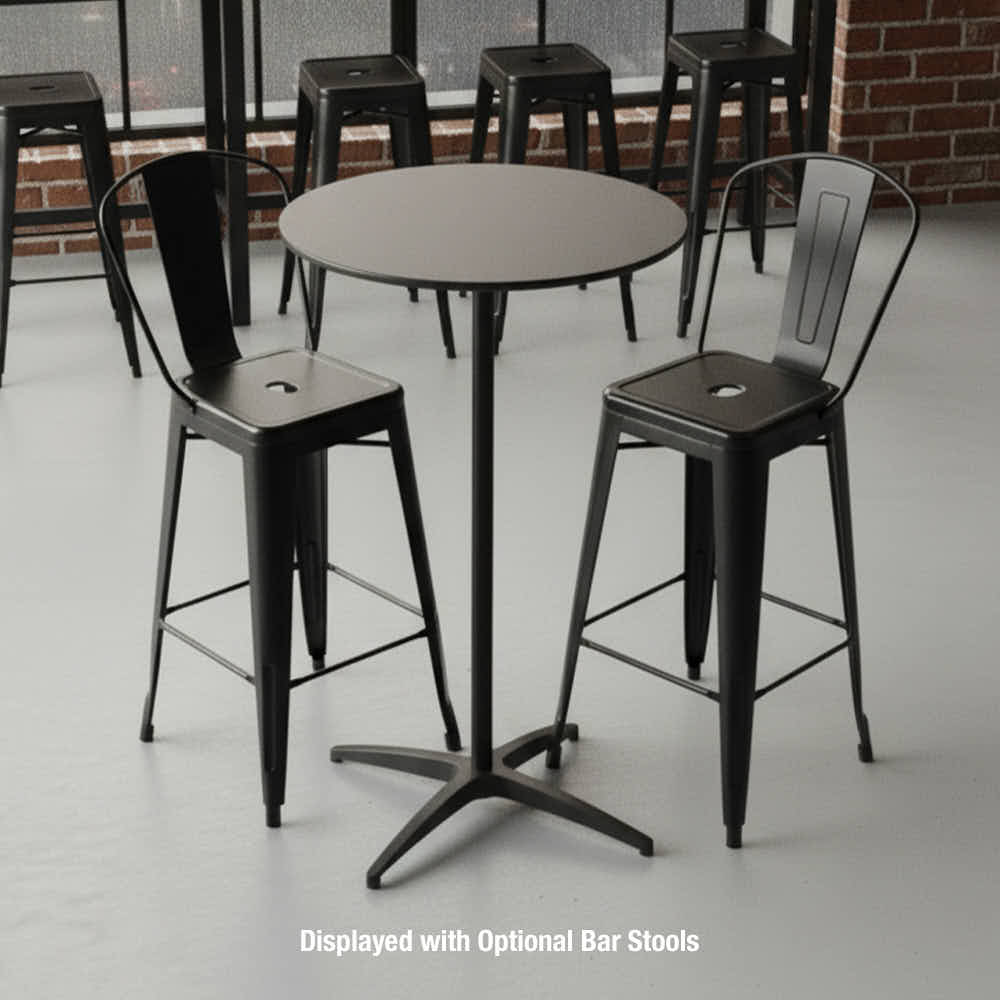 Chivari Black 30" Round Plywood Cocktail Table Kit TKITRD30BLK-AX-T