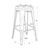 Chivari Hammered Gray Tolix Style Metal Stool BTMCH-AX-T