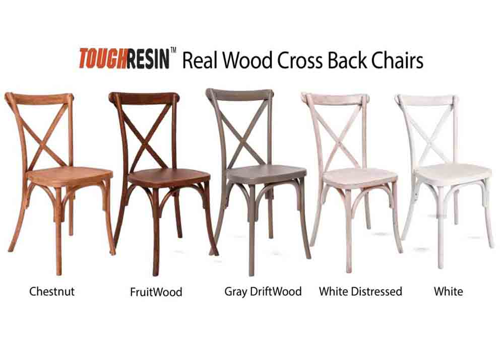 Chivari 32 Chair Pack White Distressed ToughWood™ Cross Back Chair CXWWD-ZG-T-32