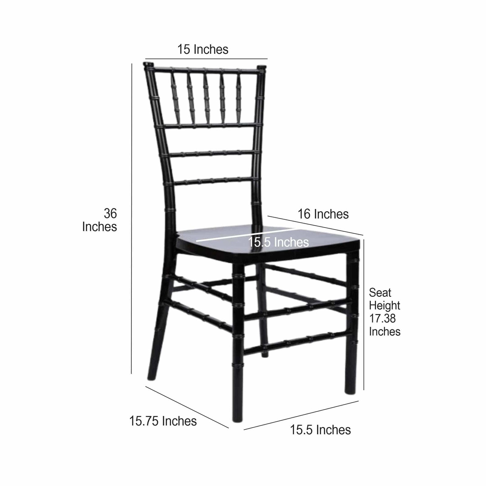 Chivari Silver ToughResin™ Chiavari Chair CCRS-MONO-AX-T