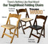 Chivari Fruitwood ToughWood™ Folding Chair with Tan Cushion CFWF-TAN-AX-T