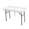 47" x 24" (4 Foot ) White Plastic Ice Cooler Table with Steel Frame