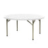 Chivari 60" (5 Foot) Round Heavy Duty Plastic Folding Table TPLSRD60-LFT
