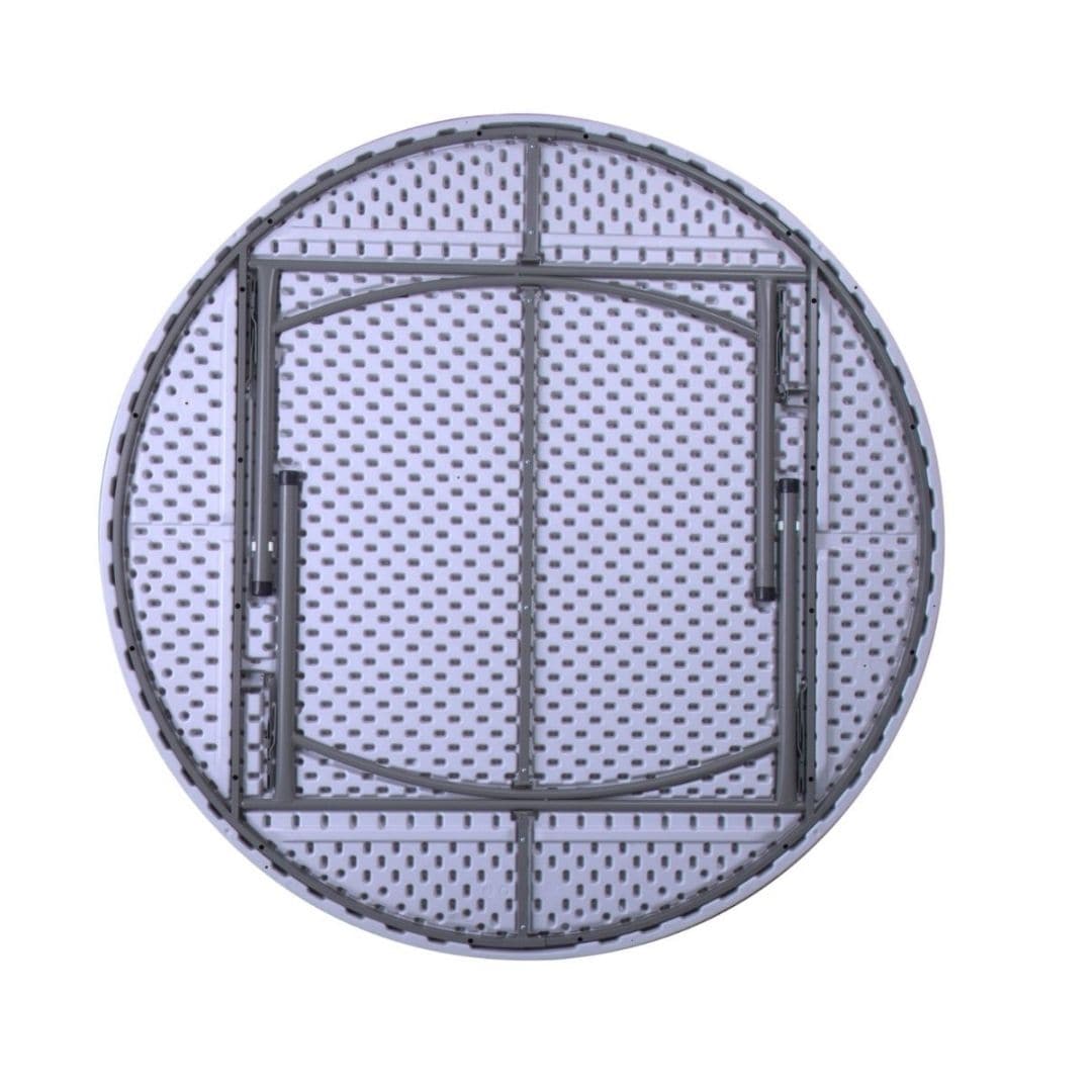 Chivari 72" (6 Foot) White Plastic Round Table Steel Skeleton™ TPLSRD72-LF-T