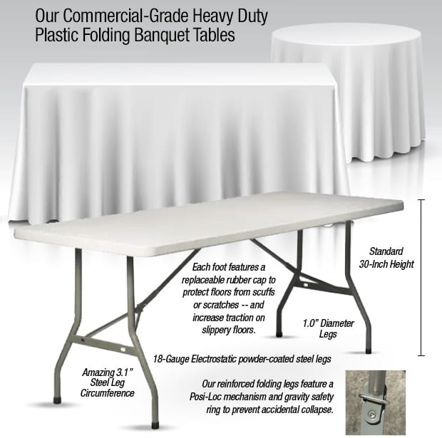 Chivari 72" x 18" (6 Foot) Rectangle Plastic Folding Table TPLSRT7218-LFT