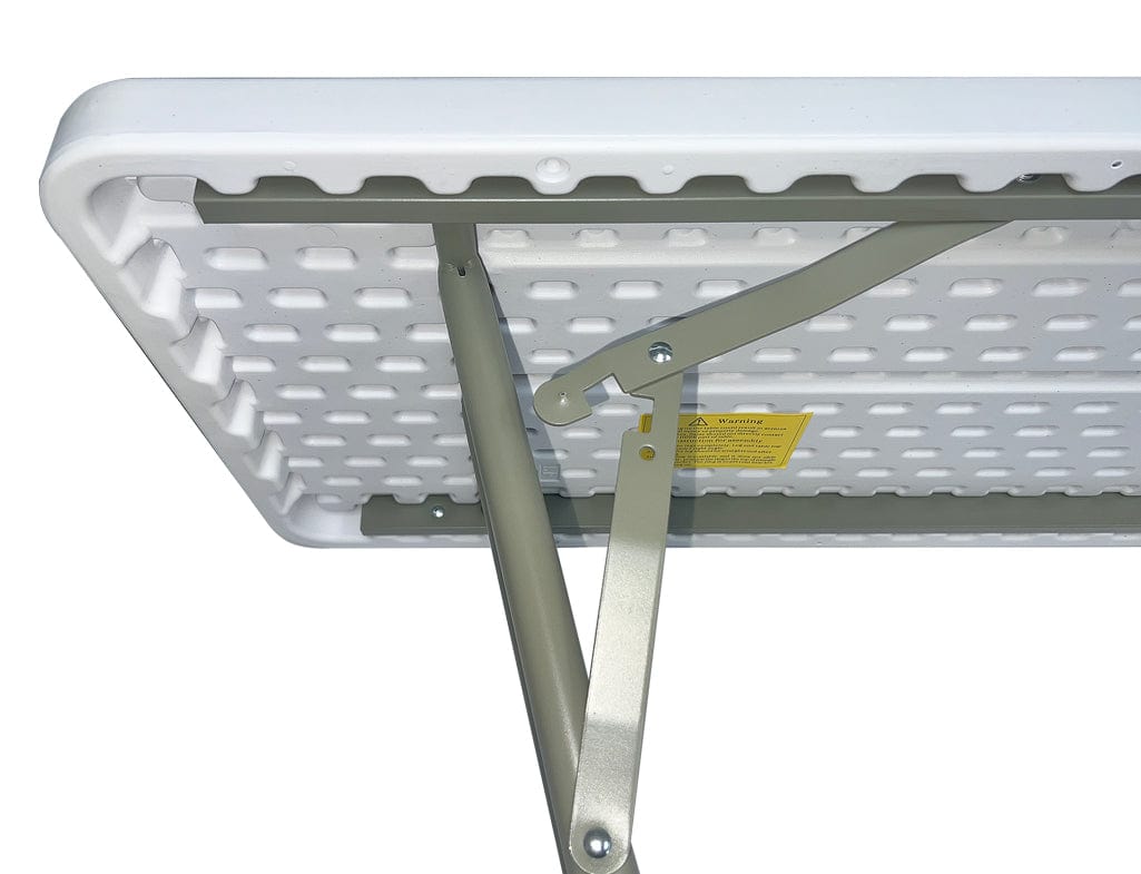 Chivari 96" x 18" (8 Foot) White Rectangle Plastic Table TPLSRT9618-LF-T