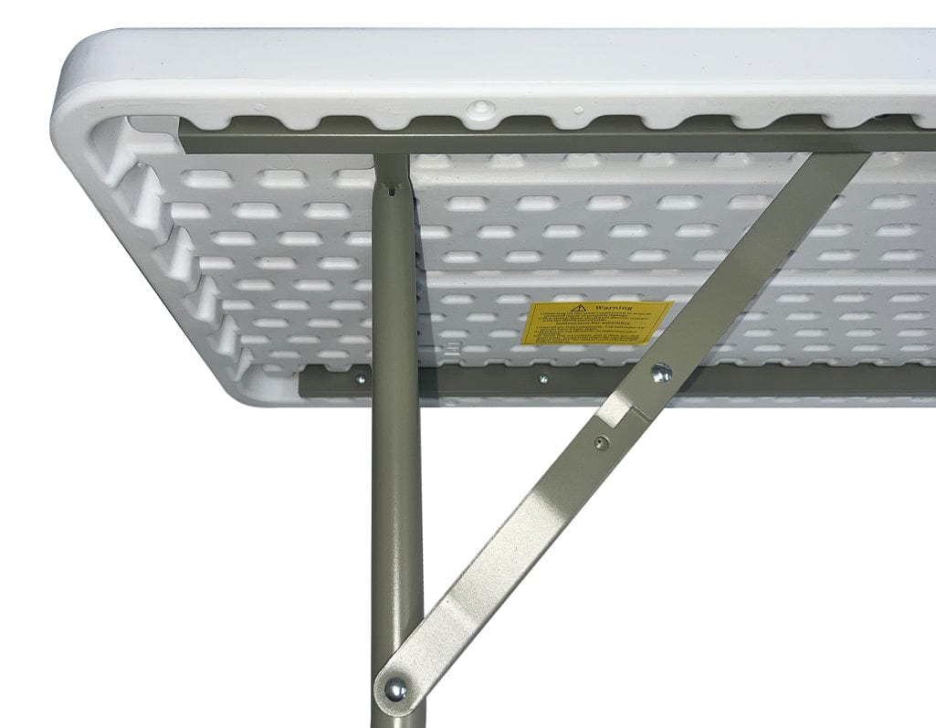 Chivari 96" x 18" (8 Foot) White Rectangle Plastic Table TPLSRT9618-LF-T