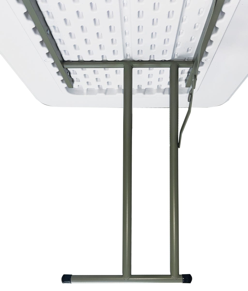 Chivari 96" x 18" (8 Foot) White Rectangle Plastic Table TPLSRT9618-LF-T
