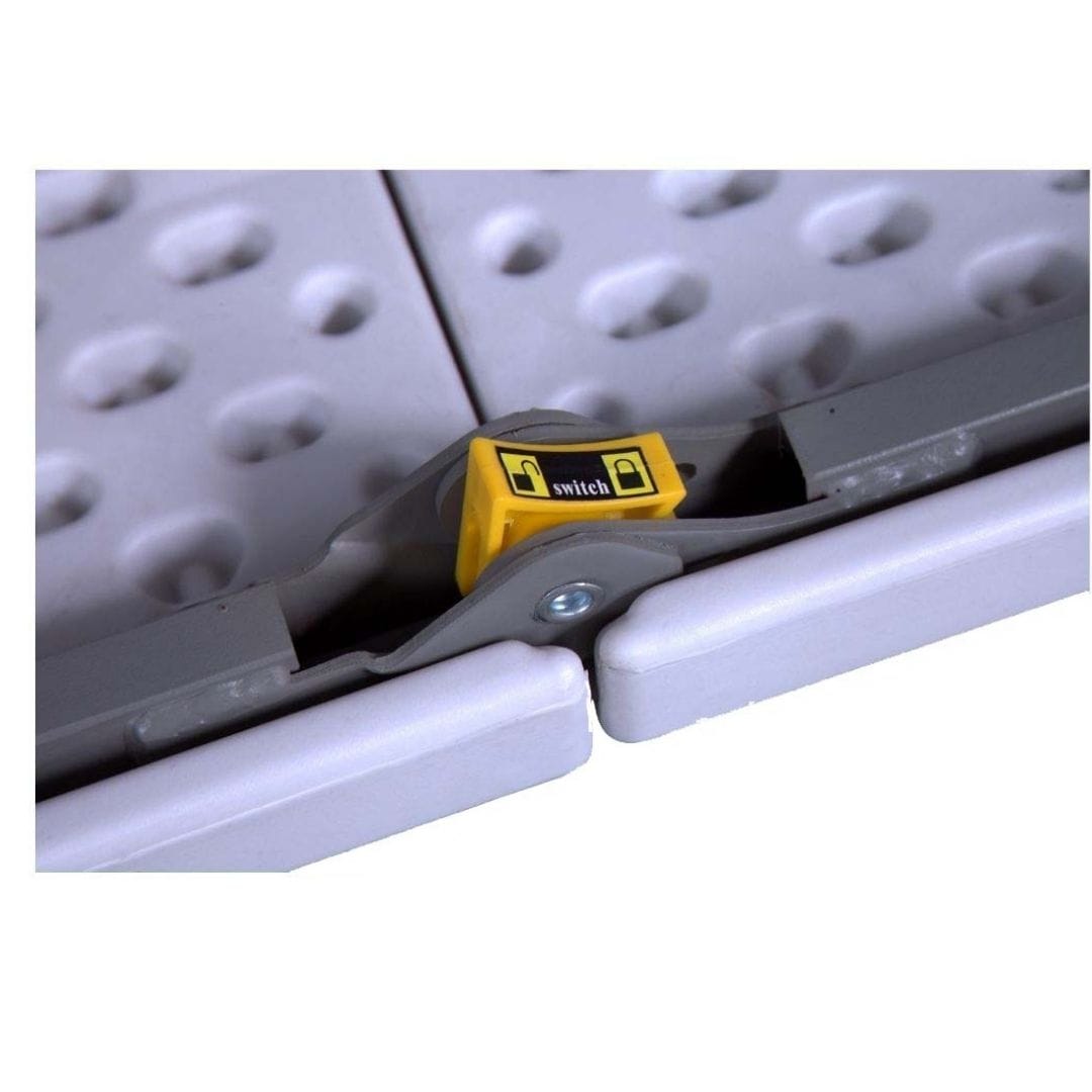 Chivari 96" x 30" (8 Foot) Rectangle Heavy Duty Fold-In-Half Plastic Table TPLSRT9630-BF-LF-T