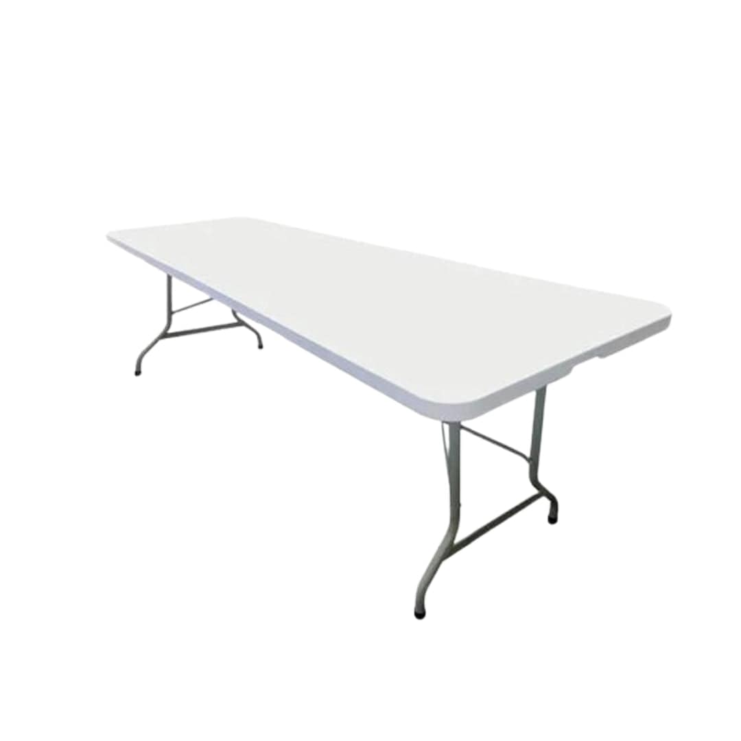Chivari 96" x 30" (8 Foot) Rectangle Heavy Duty Fold-In-Half Plastic Table TPLSRT9630-BF-LF-T