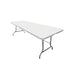 Chivari 96" x 30" (8 Foot) Rectangle Heavy Duty Fold-In-Half Plastic Table TPLSRT9630-BF-LF-T