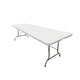 Chivari 96" x 30" (8 Foot) Rectangle Heavy Duty Fold-In-Half Plastic Table TPLSRT9630-BF-LF-T