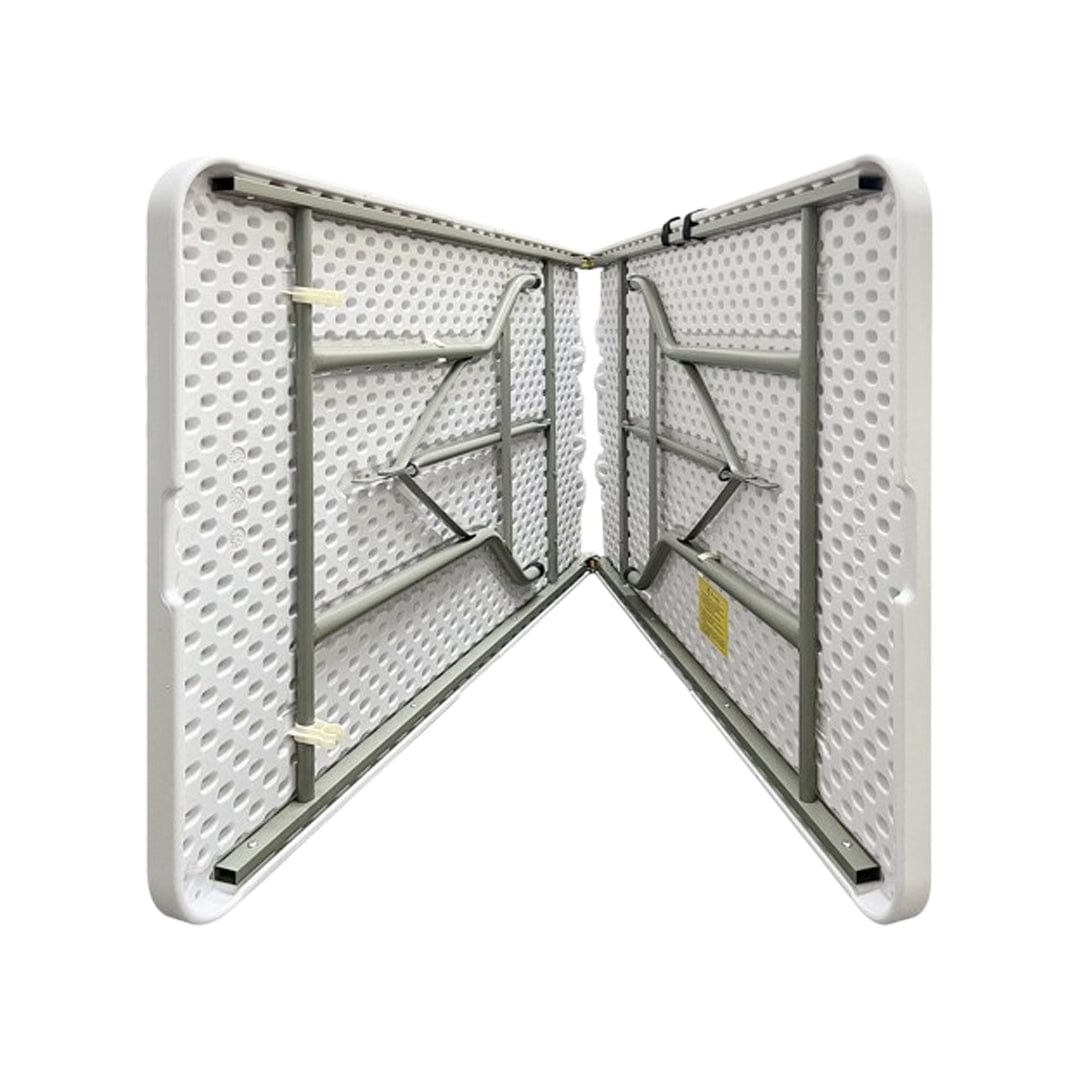 Chivari 96" x 30" (8 Foot) Rectangle Heavy Duty Fold-In-Half Plastic Table TPLSRT9630-BF-LF-T