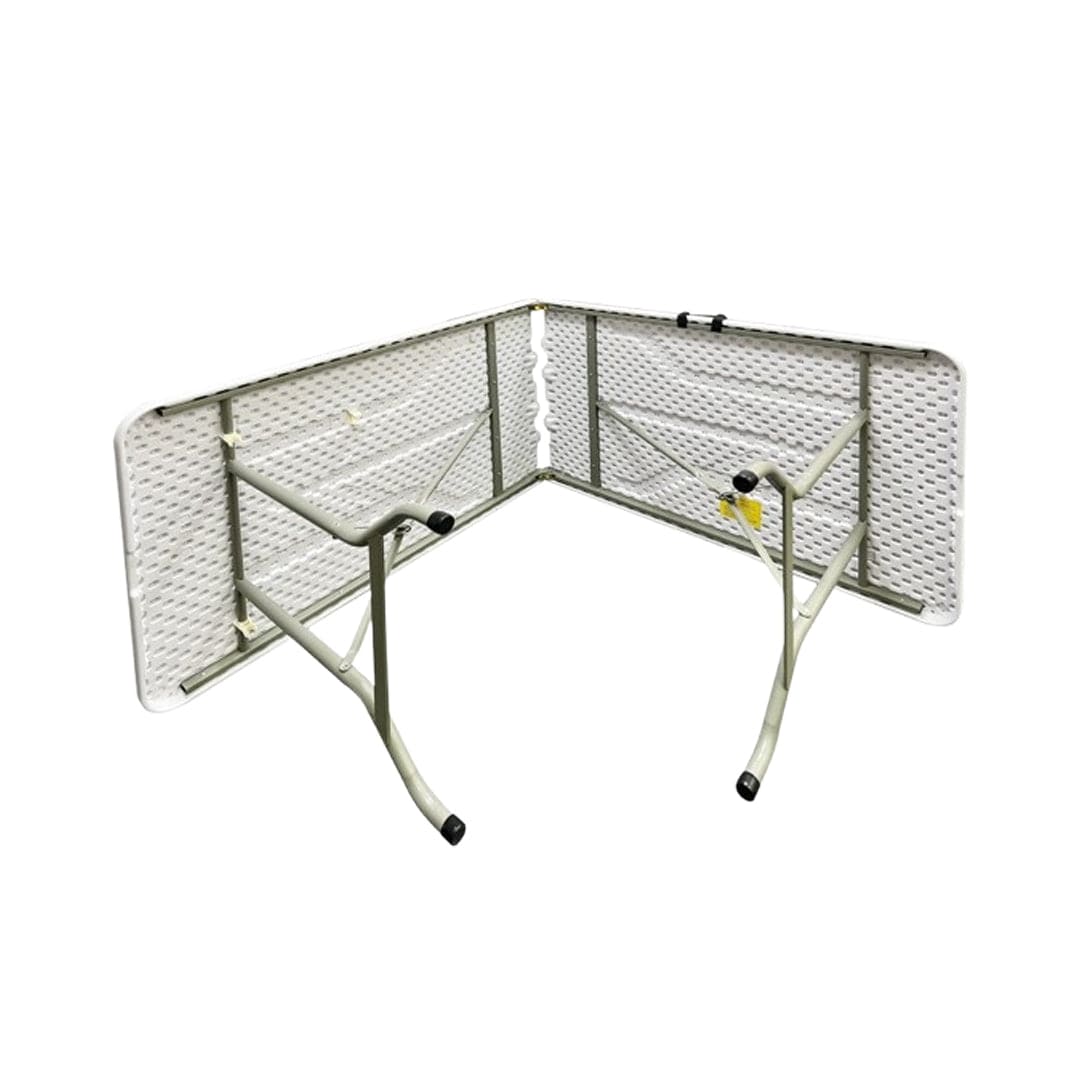 Chivari 96" x 30" (8 Foot) Rectangle Heavy Duty Fold-In-Half Plastic Table TPLSRT9630-BF-LF-T