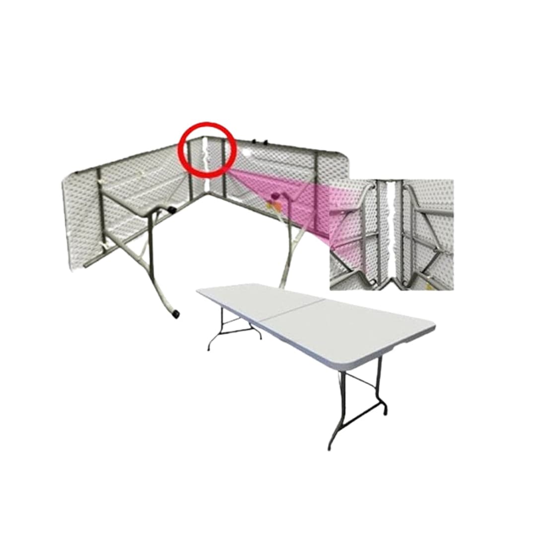 Chivari 96" x 30" (8 Foot) Rectangle Heavy Duty Fold-In-Half Plastic Table TPLSRT9630-BF-LF-T