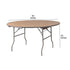 Chivari 60" (5 Foot) Round Heavy Duty Vinyl Edge Plywood Folding Banquet Table with Warm Gray Legs TPLYRD60VG-AX-T