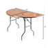 Chivari 60" (5 Foot) Half Round Heavy Duty Plywood Folding Banquet Table TPLYHRD60M-AX-T
