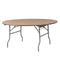 Chivari 60" (5 Foot) Round Heavy Duty Vinyl Edge Plywood Folding Banquet Table with Warm Gray Legs TPLYRD60VG-AX-T