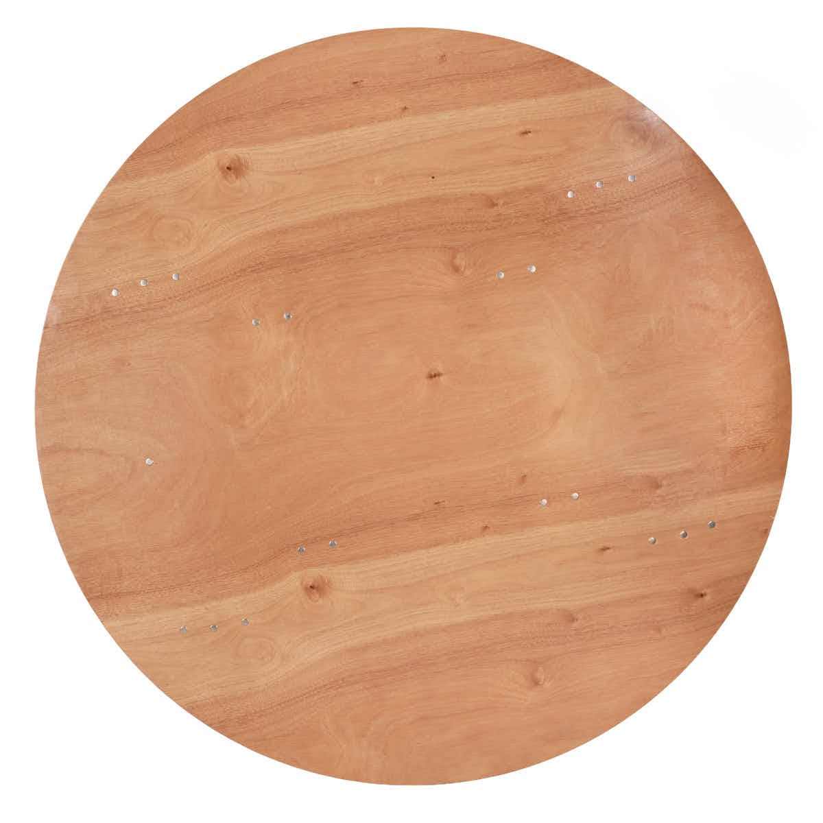 Chivari 60" (5 Foot) Round Heavy Duty Vinyl Edge Plywood Folding Banquet Table with Warm Gray Legs TPLYRD60VG-AX-T