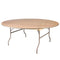 Chivari 72" (6 Foot) Round Heavy Duty Vinyl Edge Plywood Folding Banquet Table with Warm Gray Legs TPLYRD72VG-AX-T