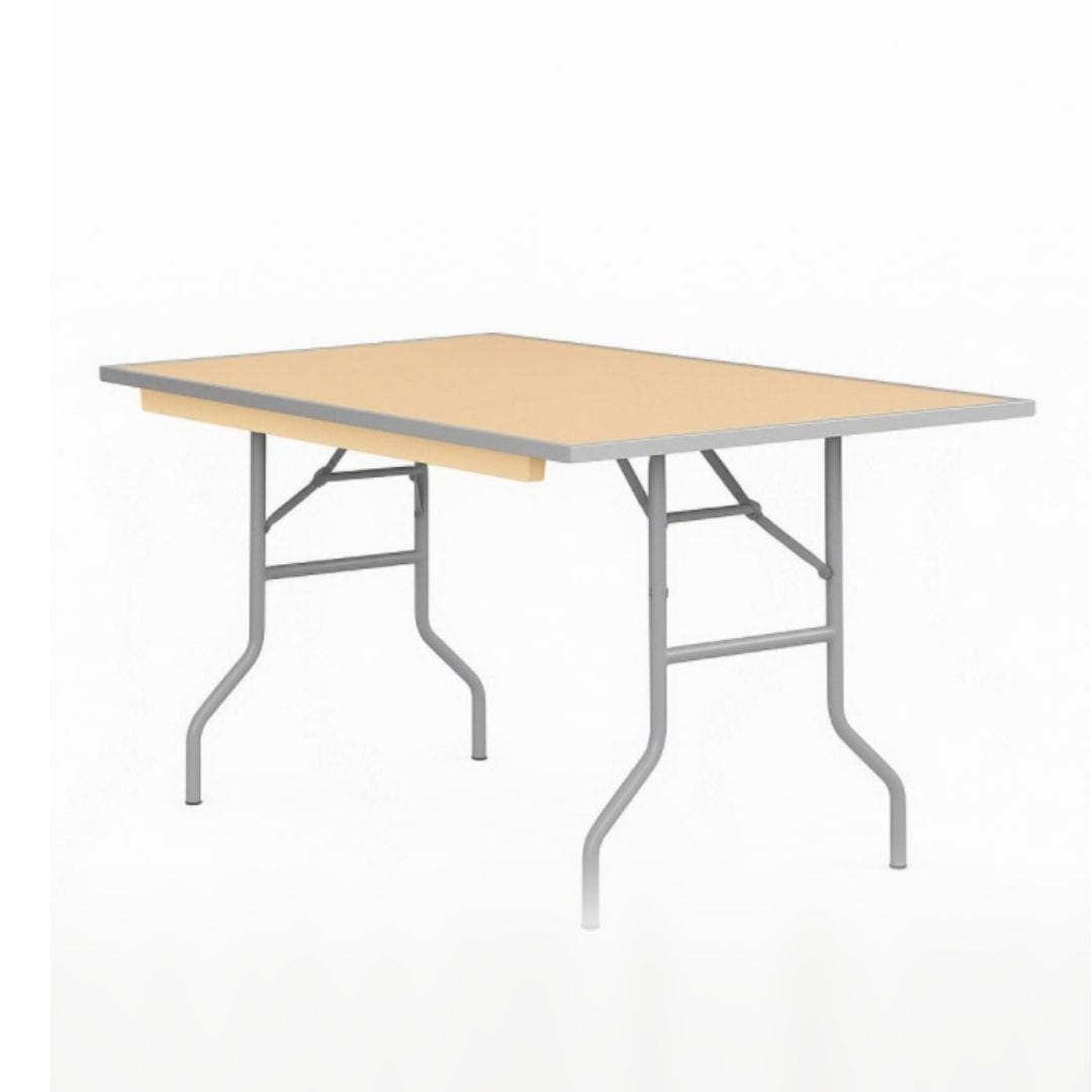 Chivari 48" x 30" (4 Foot) Rectangle Heavy Duty Plywood Folding Table TPLYRT4830MG-AX-T
