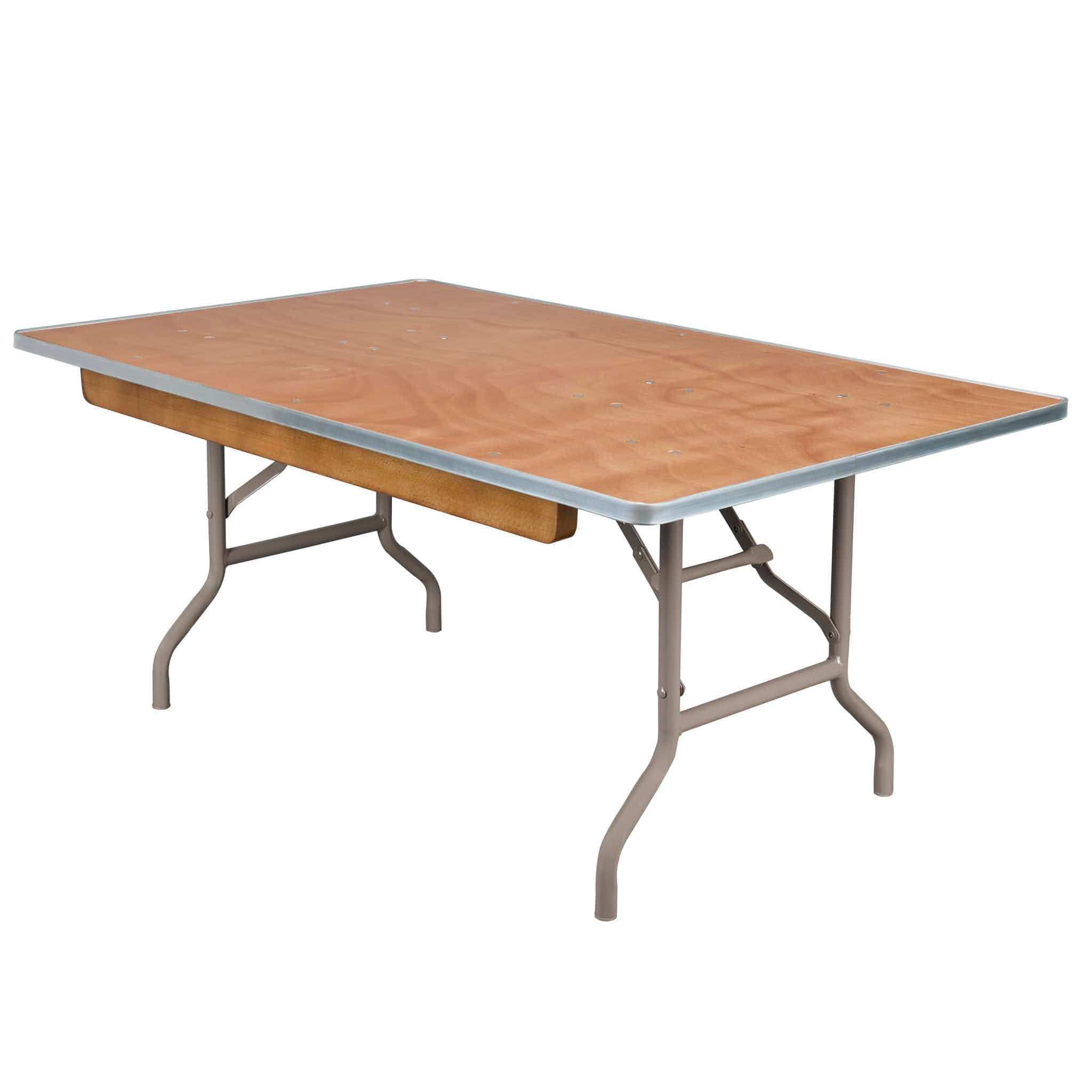 Chivari Kids 48" x 30" (4 Foot) Rectangle Plywood Folding Banquet Table TPLYRT4830MG-KID-AX-T