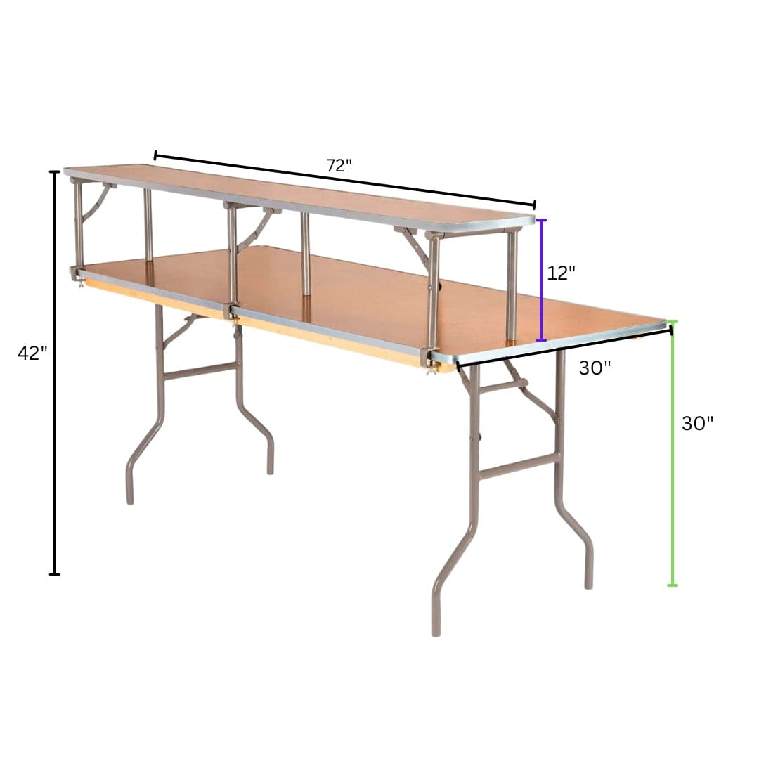 Chivari 6 Foot (72"x30") Rectangle Plywood Table and Bar Top TPLYRT7230-BAR-KT-AX