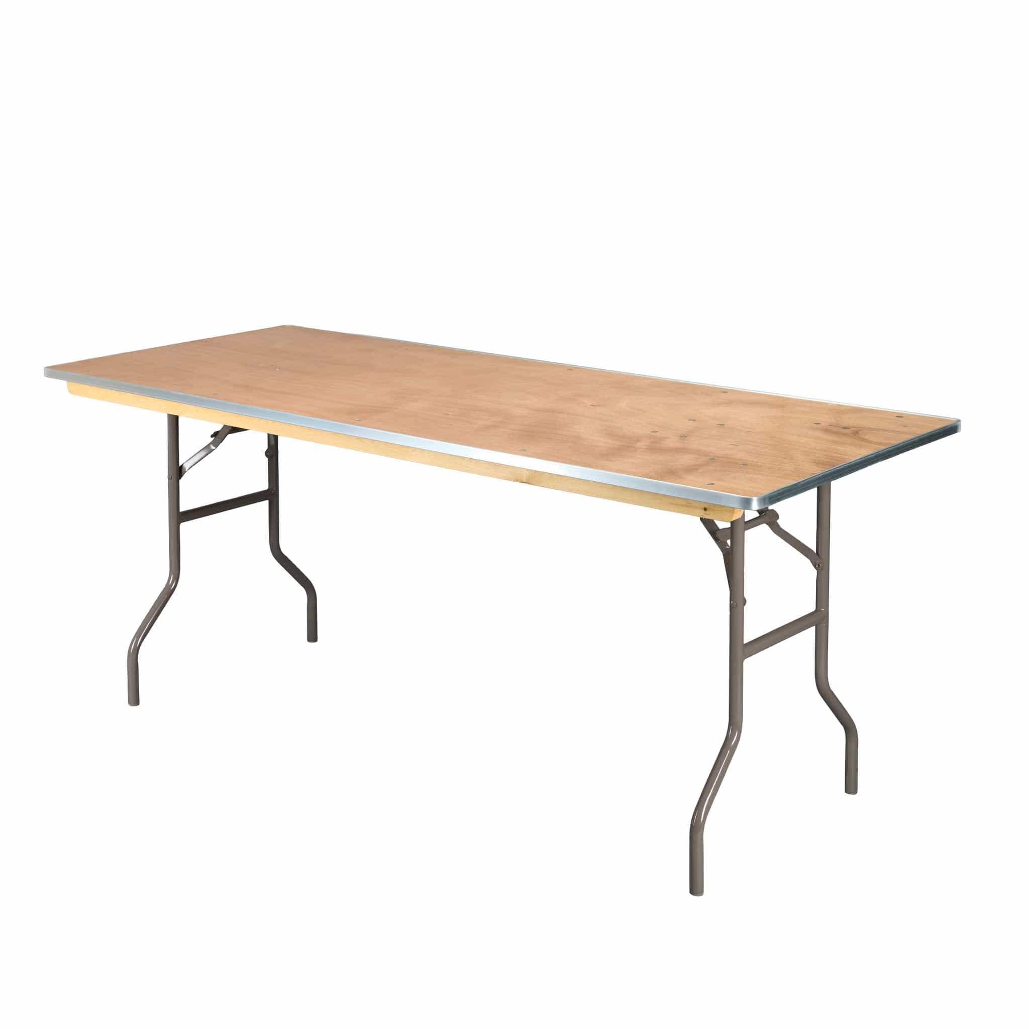Chivari 72" x 30" (6 Foot) Rectangle Plywood Folding Table TPLYRT7230MG-AX-T