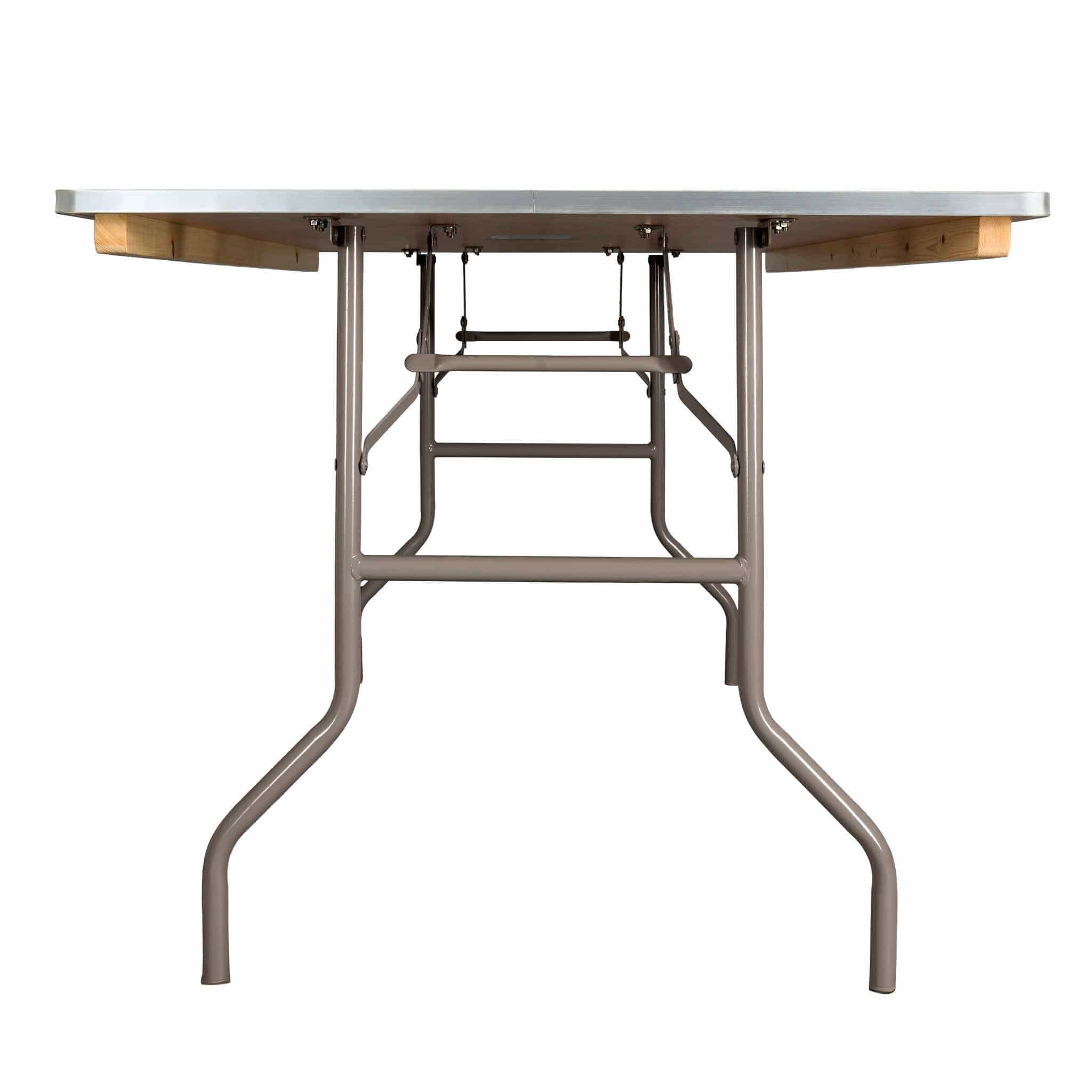 Chivari 72" x 36" (6 Foot) Rectangle Plywood Folding Table with Metal Edge TPLYRT7236MG-AX-T