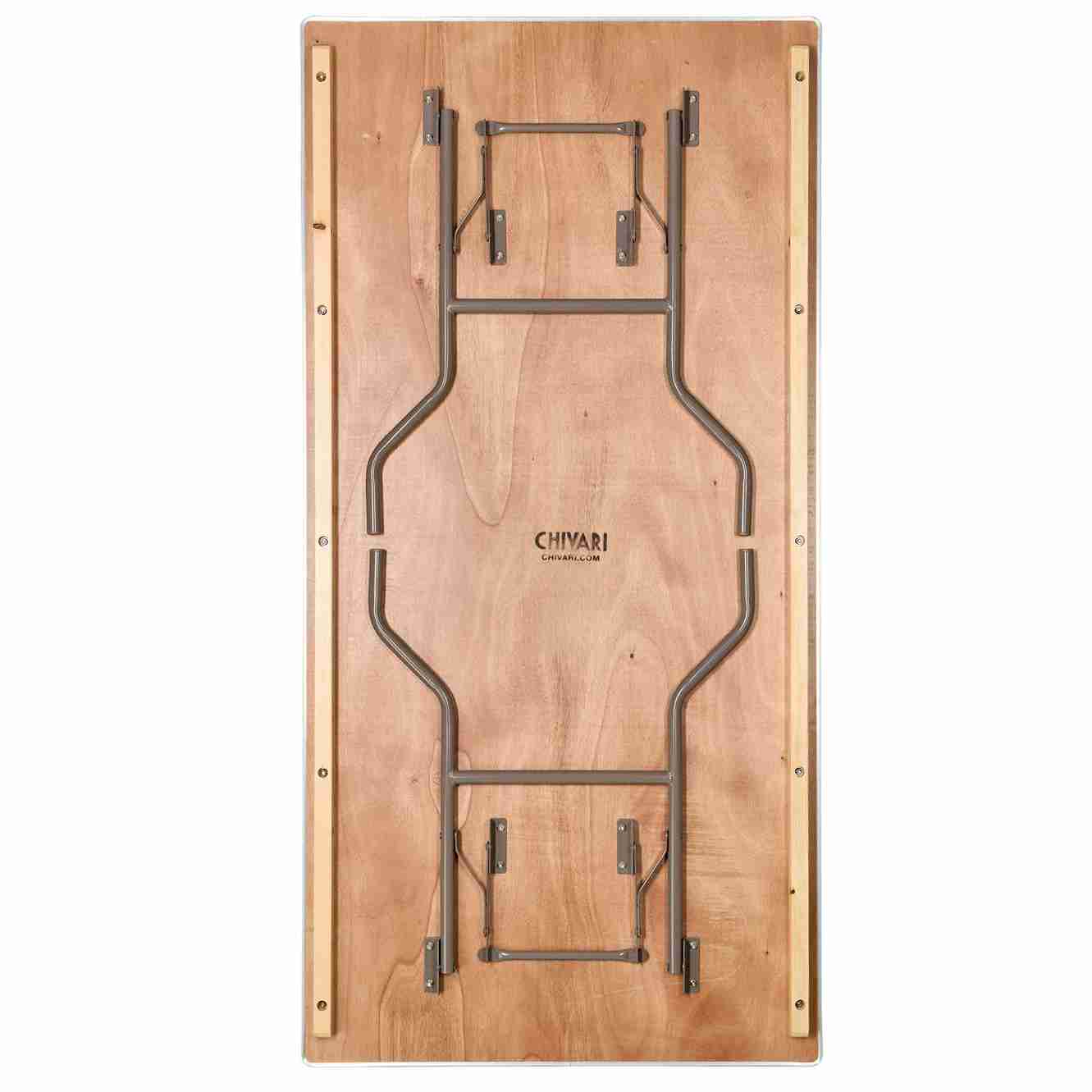 Chivari 72" x 36" (6 Foot) Rectangle Plywood Folding Table with Metal Edge TPLYRT7236MG-AX-T