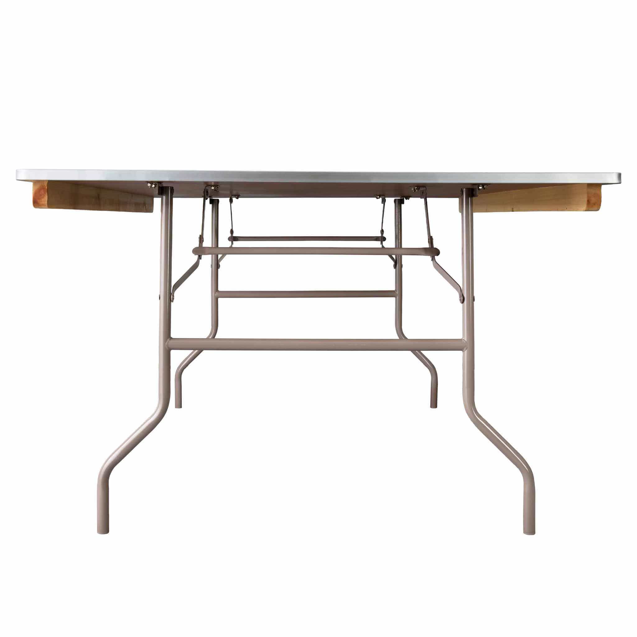 Chivari 72" x 48" (6 Foot) Rectangle Plywood Folding Table with Metal Edge TPLYRT7248MG-AX-T