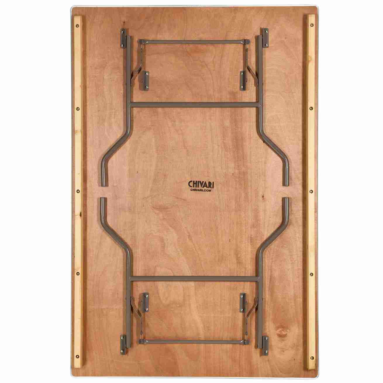Chivari 72" x 48" (6 Foot) Rectangle Plywood Folding Table with Metal Edge TPLYRT7248MG-AX-T