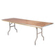 96" x 30" (8 Foot) Rectangular Heavy Duty Plywood Folding Banquet Table with Warm Gray Legs