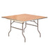 Chivari Natural Square 48" x 48" (4') Heavy Duty Plywood Folding Table with Warm Gray Legs TPLYSQ48MG-AX-T