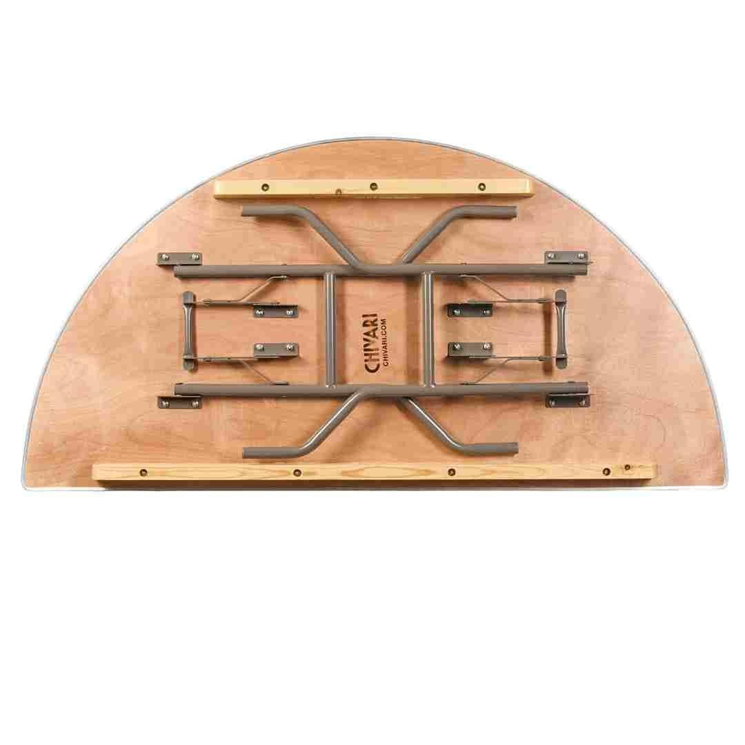 Chivari One Square 60" Plywood Table with 2 Half Round 60" Tables Metal Edge TPLYSQ60RD60MG-KIT-AX