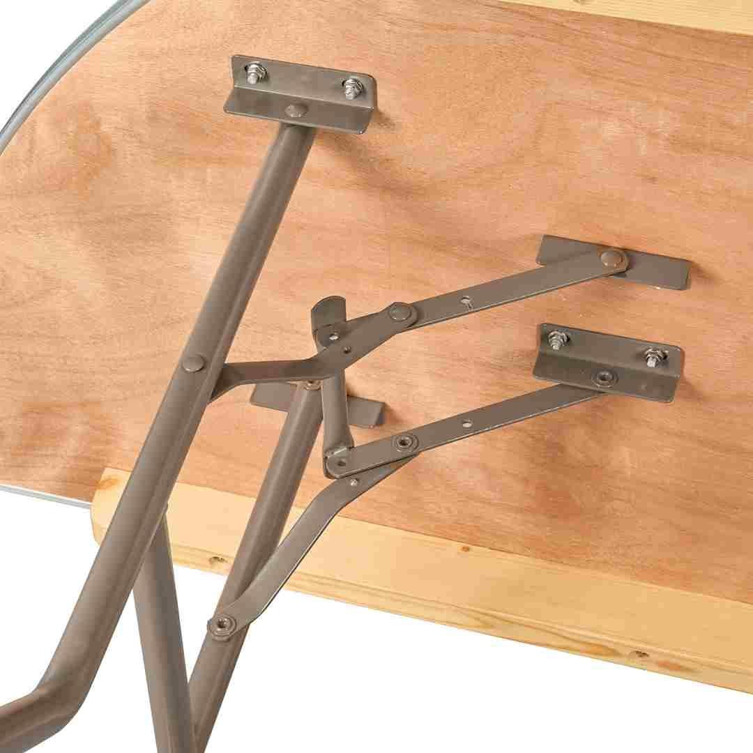 Chivari One Square 60" Plywood Table with 2 Half Round 60" Tables Metal Edge TPLYSQ60RD60MG-KIT-AX